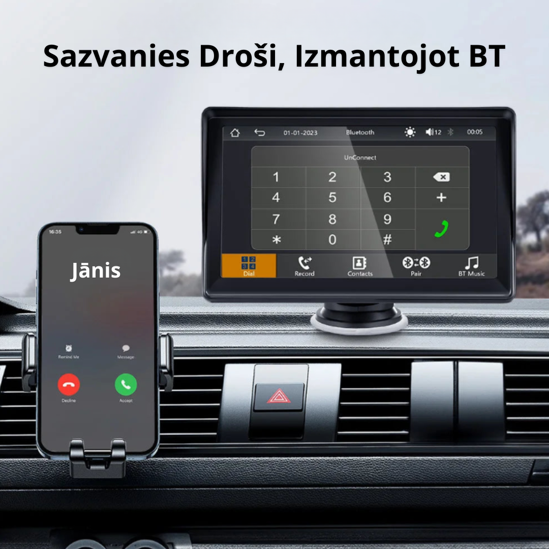 Universāls 7'' Bezvadu Carplay/Android Auto