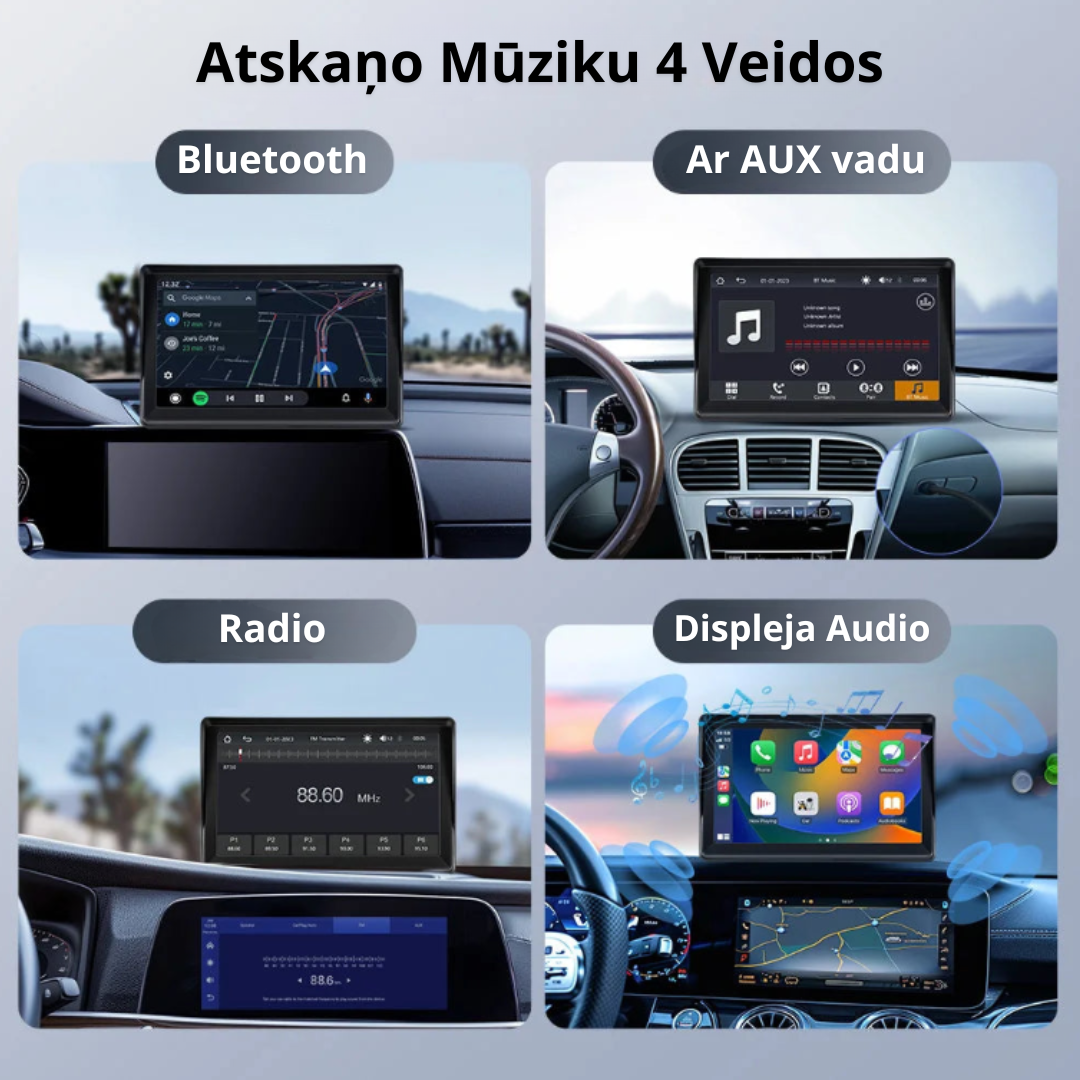 Universāls 7'' Bezvadu Carplay/Android Auto